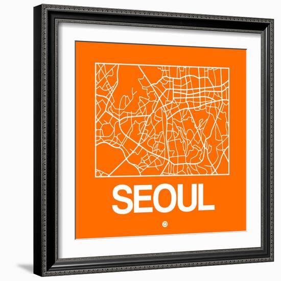 Orange Map of Seoul-NaxArt-Framed Art Print