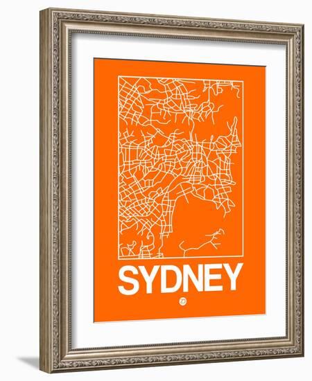 Orange Map of Sydney-NaxArt-Framed Art Print