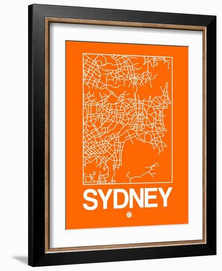 Orange Map of Sydney-NaxArt-Framed Art Print