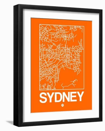 Orange Map of Sydney-NaxArt-Framed Art Print