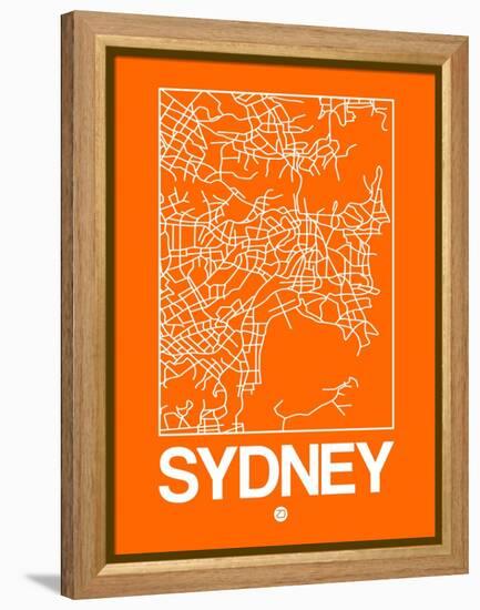 Orange Map of Sydney-NaxArt-Framed Stretched Canvas