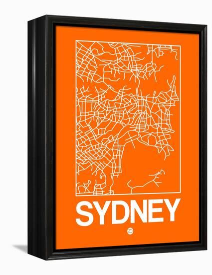 Orange Map of Sydney-NaxArt-Framed Stretched Canvas