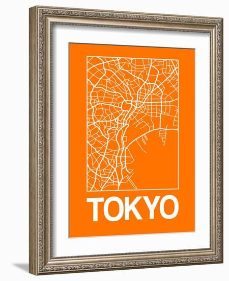 Orange Map of Tokyo-NaxArt-Framed Art Print