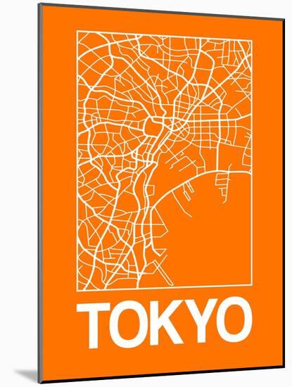 Orange Map of Tokyo-NaxArt-Mounted Art Print