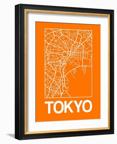 Orange Map of Tokyo-NaxArt-Framed Art Print