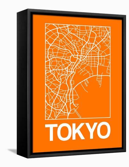 Orange Map of Tokyo-NaxArt-Framed Stretched Canvas