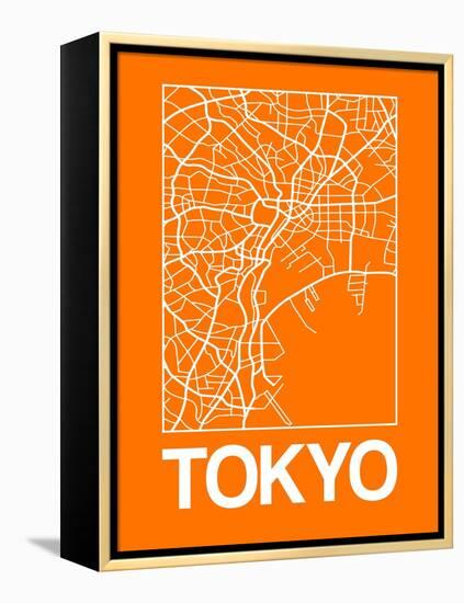 Orange Map of Tokyo-NaxArt-Framed Stretched Canvas