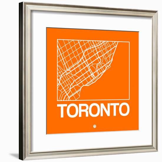 Orange Map of Toronto-NaxArt-Framed Premium Giclee Print