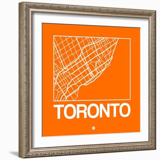 Orange Map of Toronto-NaxArt-Framed Art Print