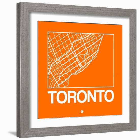 Orange Map of Toronto-NaxArt-Framed Art Print