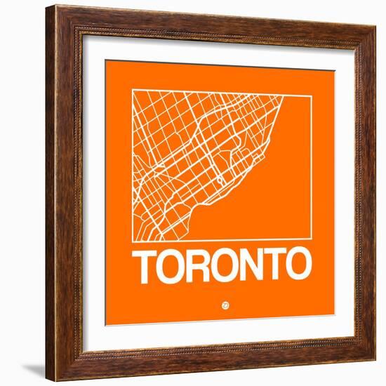 Orange Map of Toronto-NaxArt-Framed Art Print
