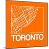 Orange Map of Toronto-NaxArt-Mounted Art Print