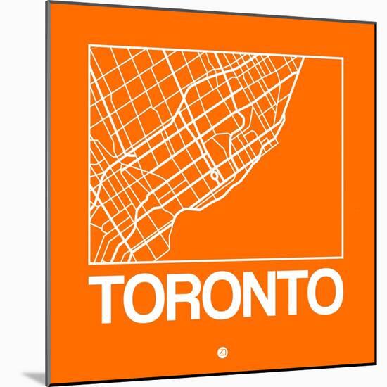 Orange Map of Toronto-NaxArt-Mounted Art Print