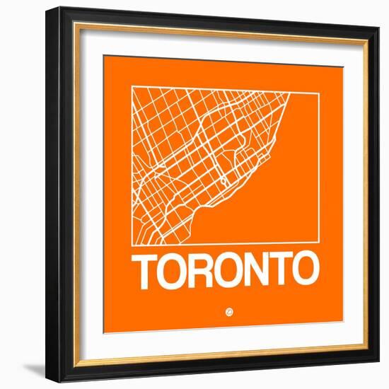 Orange Map of Toronto-NaxArt-Framed Art Print