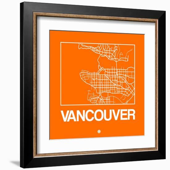 Orange Map of Vancouver-NaxArt-Framed Art Print