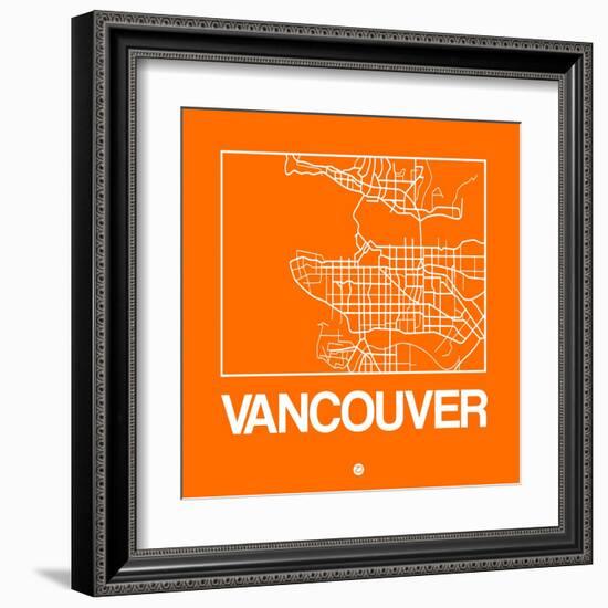 Orange Map of Vancouver-NaxArt-Framed Art Print