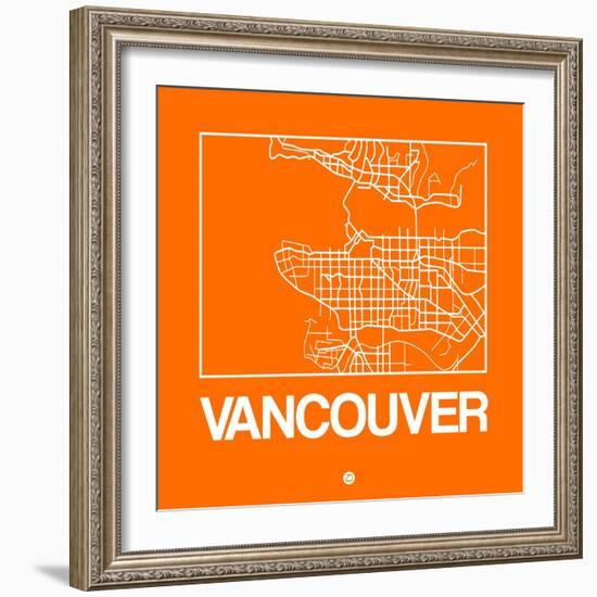 Orange Map of Vancouver-NaxArt-Framed Art Print