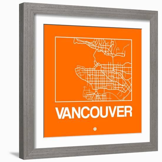 Orange Map of Vancouver-NaxArt-Framed Art Print