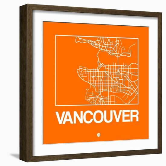 Orange Map of Vancouver-NaxArt-Framed Art Print