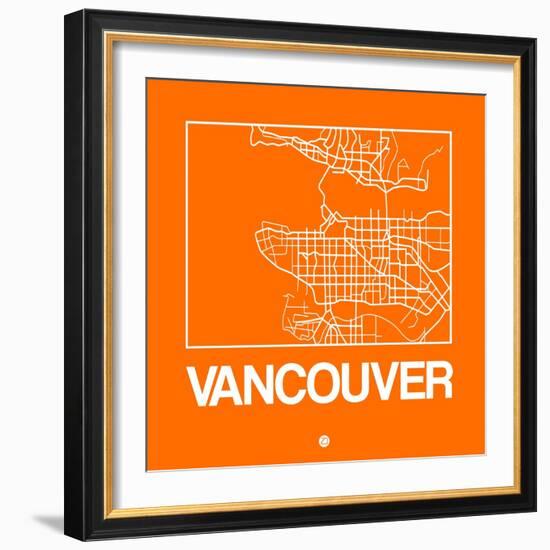 Orange Map of Vancouver-NaxArt-Framed Art Print