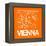 Orange Map of Vienna-NaxArt-Framed Stretched Canvas