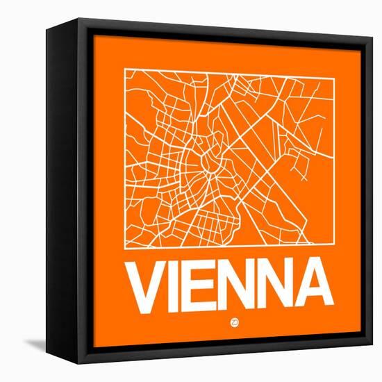 Orange Map of Vienna-NaxArt-Framed Stretched Canvas