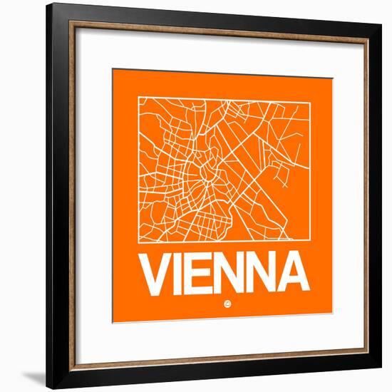 Orange Map of Vienna-NaxArt-Framed Premium Giclee Print