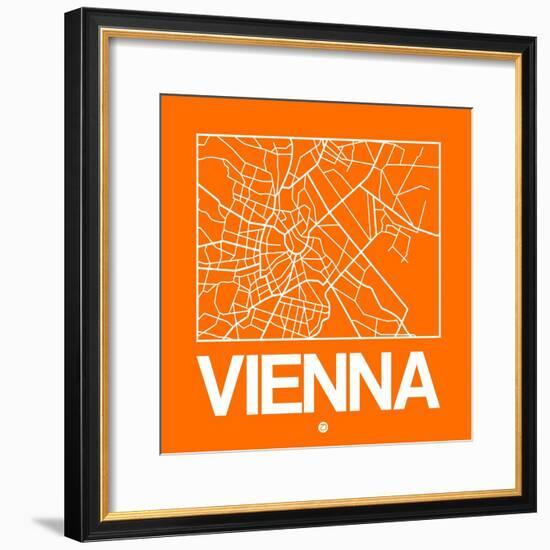 Orange Map of Vienna-NaxArt-Framed Premium Giclee Print