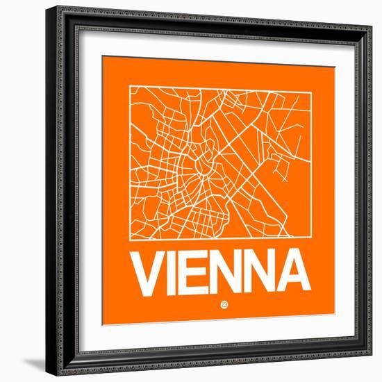 Orange Map of Vienna-NaxArt-Framed Premium Giclee Print