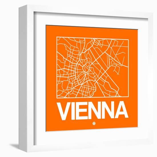 Orange Map of Vienna-NaxArt-Framed Art Print