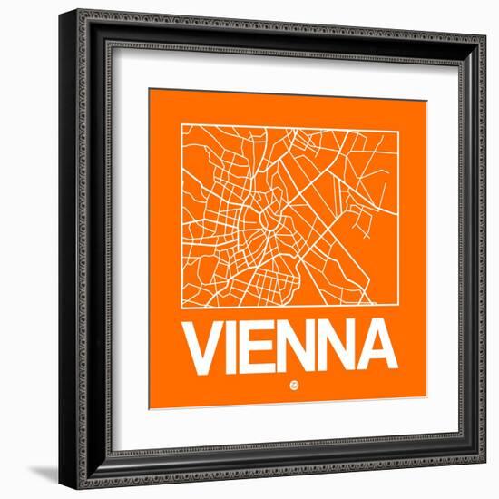 Orange Map of Vienna-NaxArt-Framed Art Print