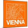 Orange Map of Vienna-NaxArt-Mounted Art Print