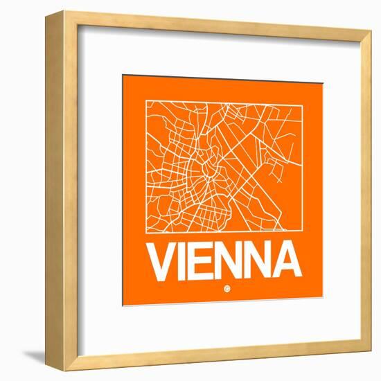 Orange Map of Vienna-NaxArt-Framed Art Print