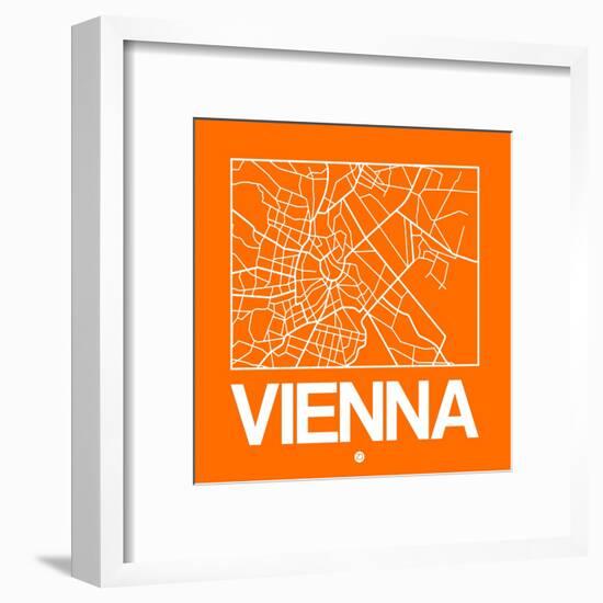 Orange Map of Vienna-NaxArt-Framed Art Print