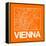 Orange Map of Vienna-NaxArt-Framed Stretched Canvas