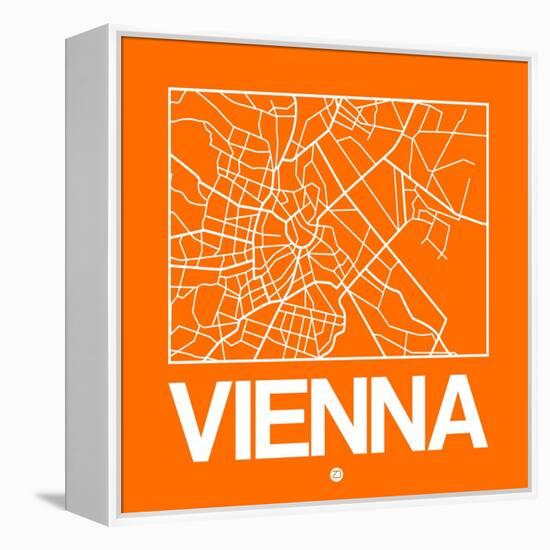 Orange Map of Vienna-NaxArt-Framed Stretched Canvas