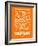 Orange Map of Warsaw-NaxArt-Framed Art Print