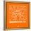 Orange Map of Washington, D.C.-NaxArt-Framed Stretched Canvas