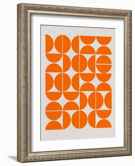 Orange Mid Century Composition-Eline Isaksen-Framed Art Print