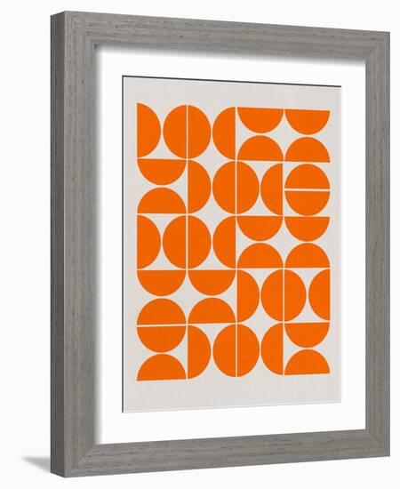 Orange Mid Century Composition-Eline Isaksen-Framed Art Print