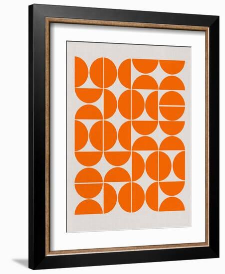 Orange Mid Century Composition-Eline Isaksen-Framed Art Print