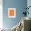 Orange Mid Century Composition-Eline Isaksen-Framed Art Print displayed on a wall