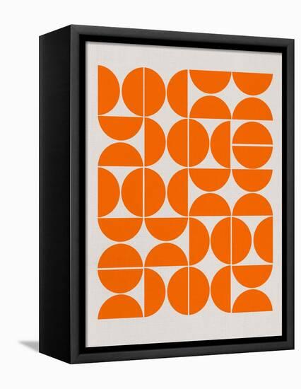 Orange Mid Century Composition-Eline Isaksen-Framed Stretched Canvas