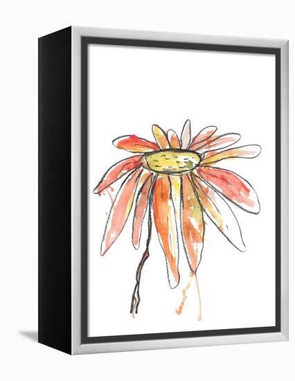 Orange Modern Botanical-Jan Weiss-Framed Stretched Canvas