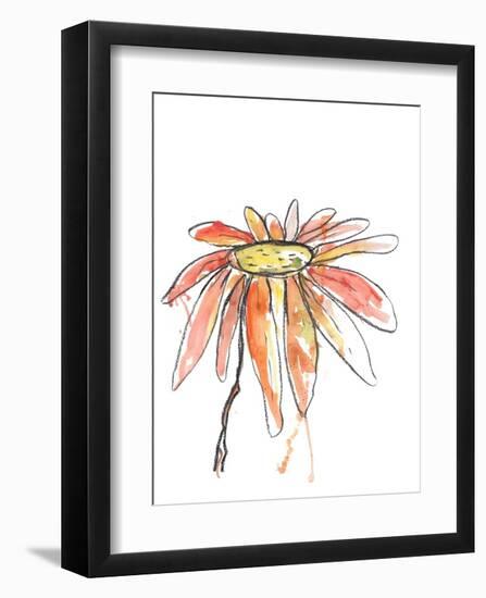 Orange Modern Botanical-Jan Weiss-Framed Art Print