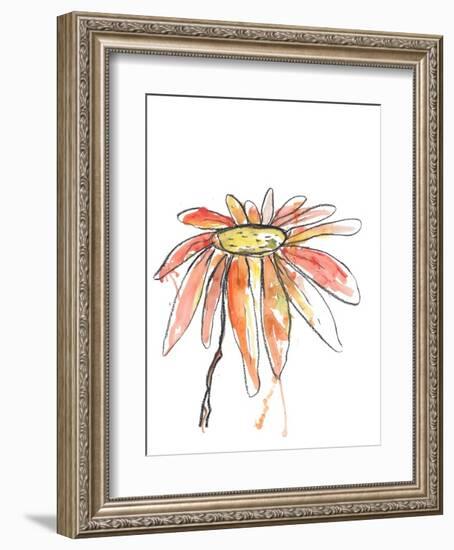 Orange Modern Botanical-Jan Weiss-Framed Art Print