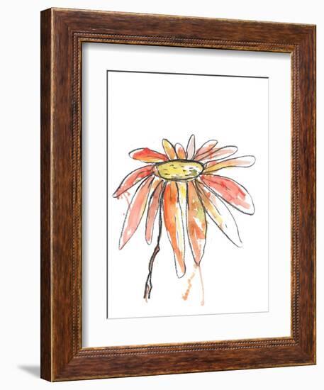 Orange Modern Botanical-Jan Weiss-Framed Art Print