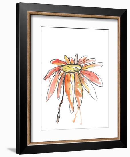 Orange Modern Botanical-Jan Weiss-Framed Art Print