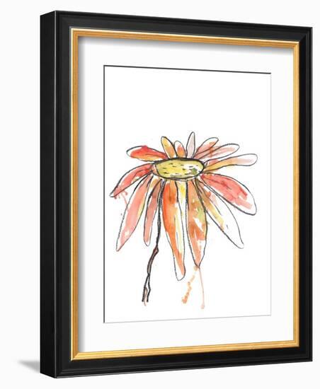 Orange Modern Botanical-Jan Weiss-Framed Art Print