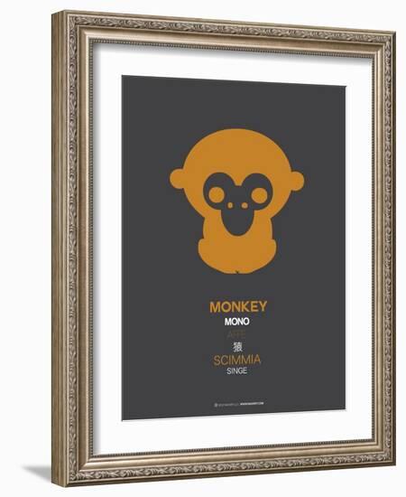 Orange Monkey Multilingual Poster-NaxArt-Framed Art Print